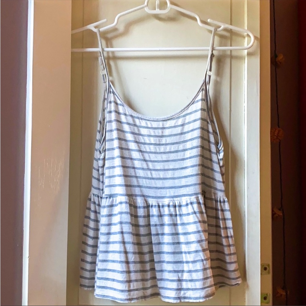 Striped Delia’s peplum blouse